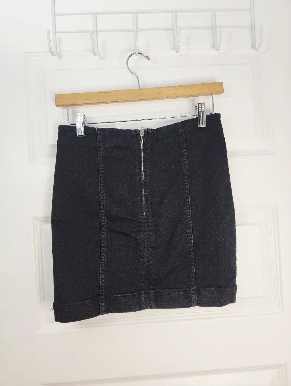 Free People Zip to It Denim Mini Skirt Size 6